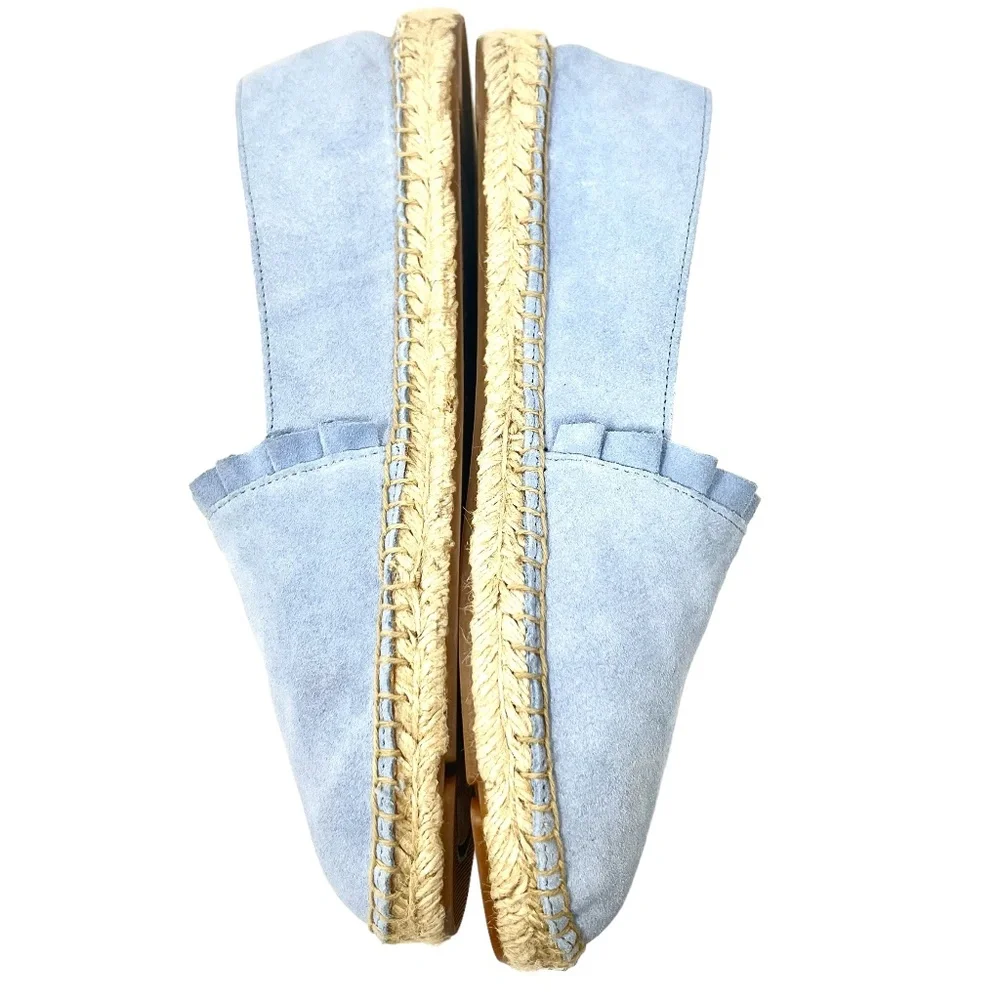 Talbots women's Izzy Light Blue Suede Espadrille Slip On Flats size 8